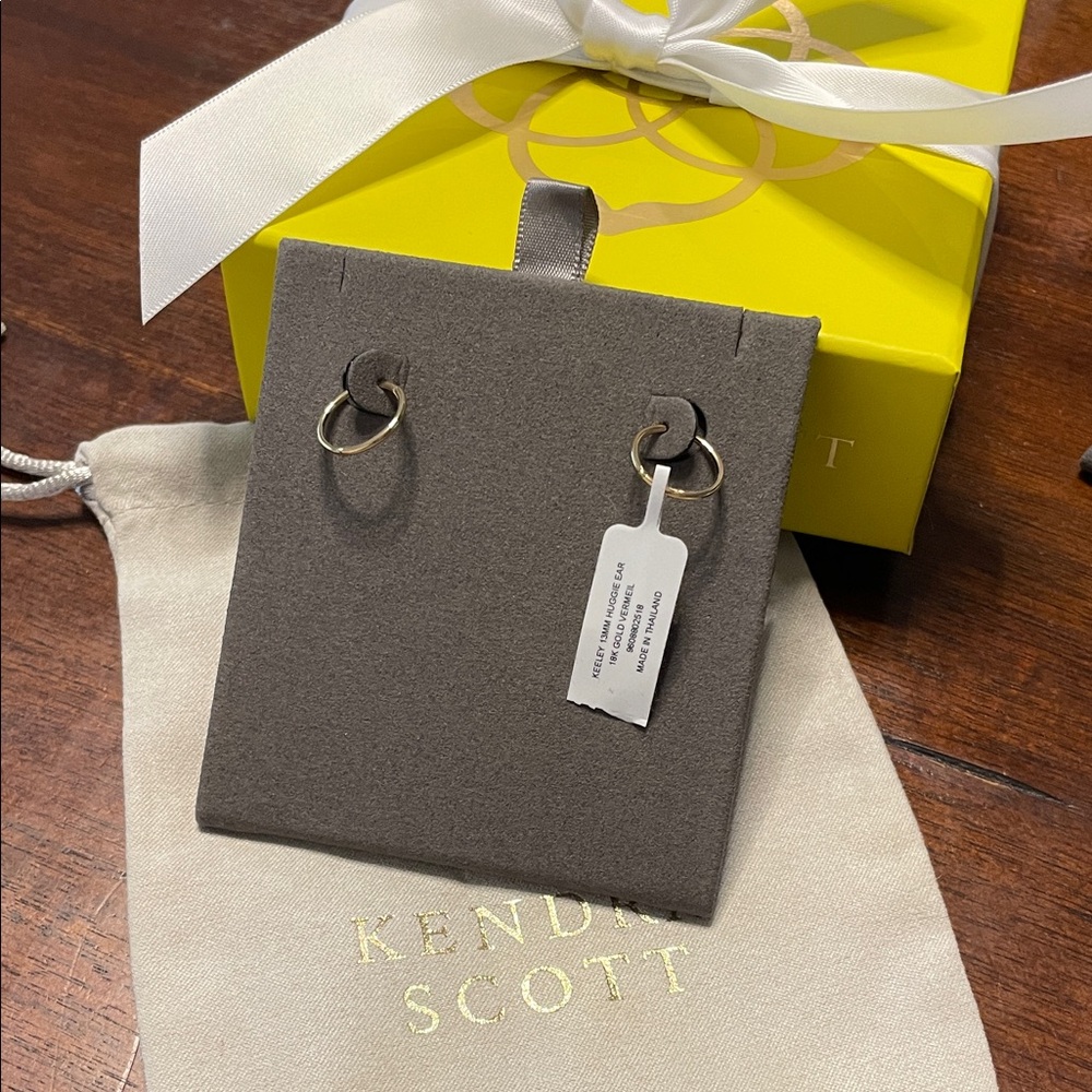 Kendra Scott Keely 13mm Huggies in 18k gold vermeil